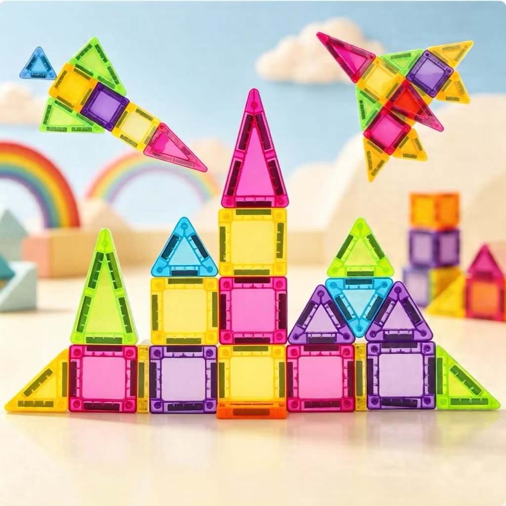 Kit Blocos Magnéticos 34 Peças Mini