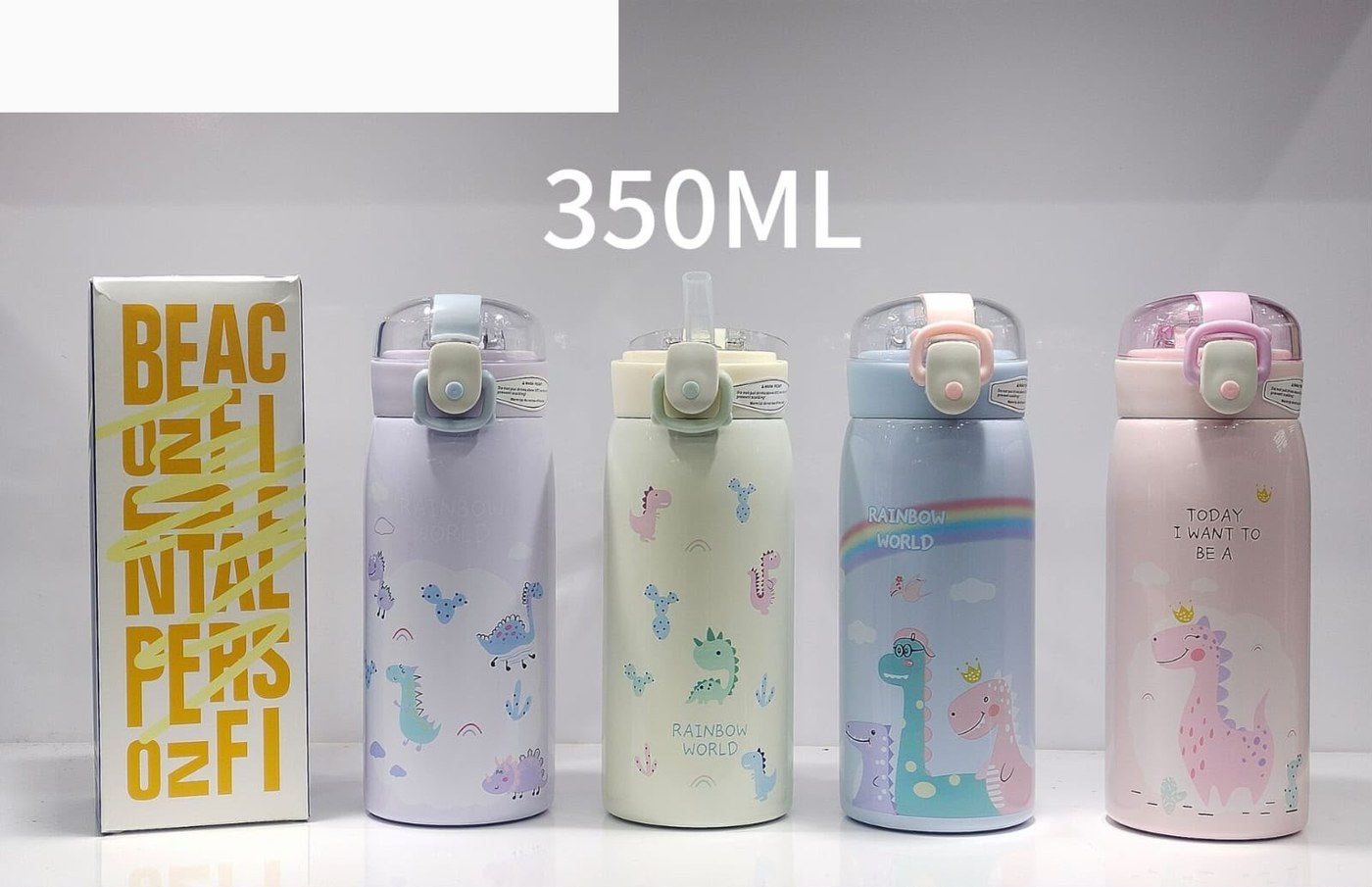 Garrafa Térmica Infantil Dino 350ml — 4 Cores