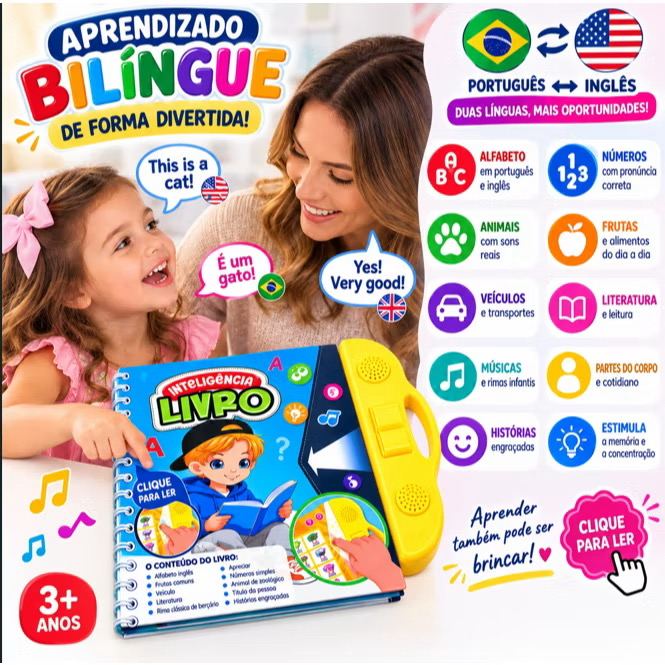 Livro Educativo Infantil Bilíngue Falante