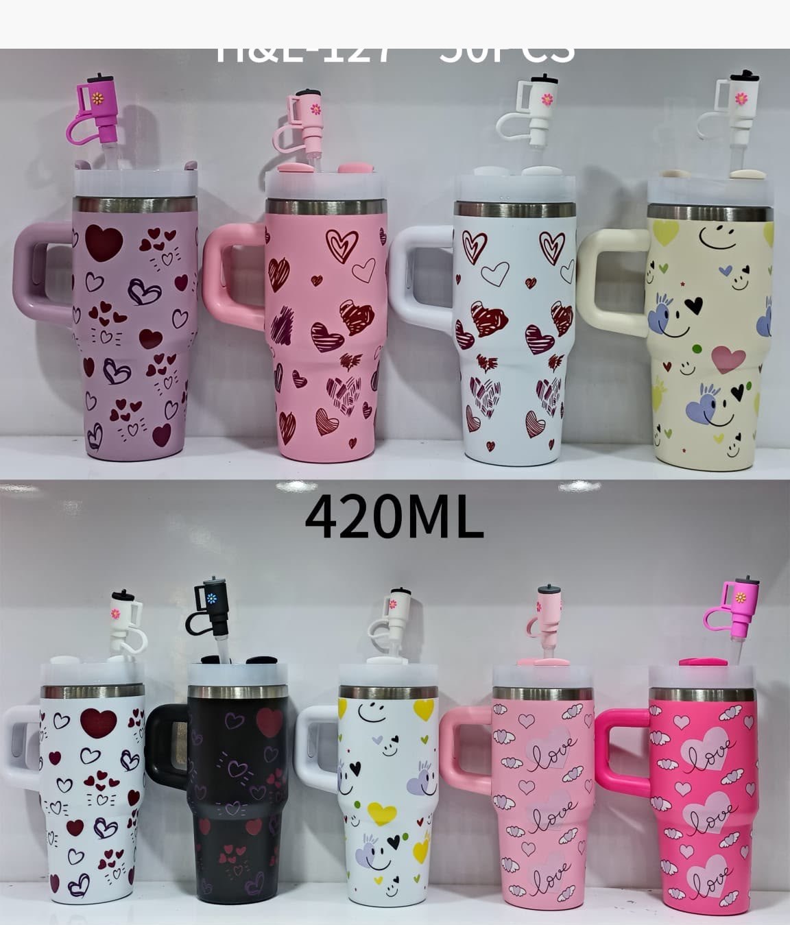 Mini Copo Térmico com Canudo 420ml — 9 Estampas