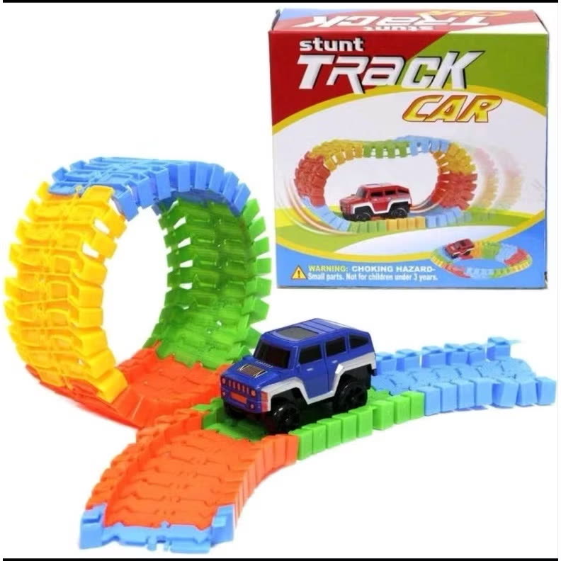 Pista Articulada 56 Peças + Carrinho com Luz